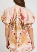 Zimmermann Ascension Billow Floral-Printed Ramie Blouse