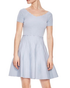 Sandro Blue Fit & Flare Knit Dress
