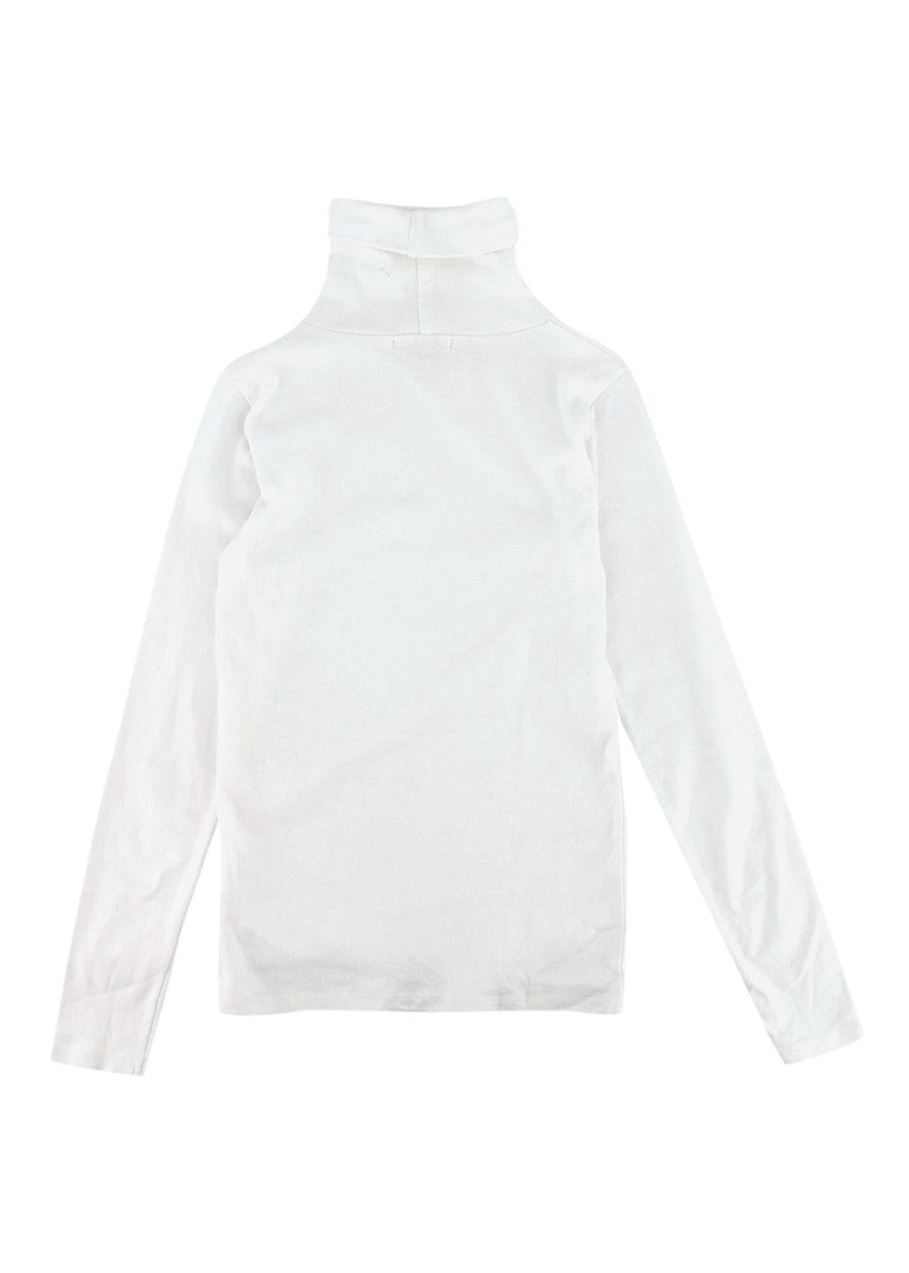 White Cotton Turtle Neck Jumper