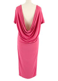 Pink Draped Back T-Shirt Midi Dress