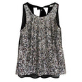 Sandro Sequin Embellished Sheer Tie Back Sleeveless Top