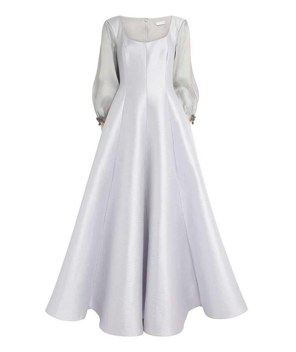 Alexis Mabille Piqué Organza-Sleeve Gown