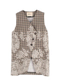 Mulberry Brown Tweed Asymmetric Waistcoat
