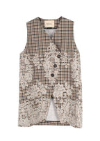 Mulberry Brown Tweed Asymmetric Waistcoat