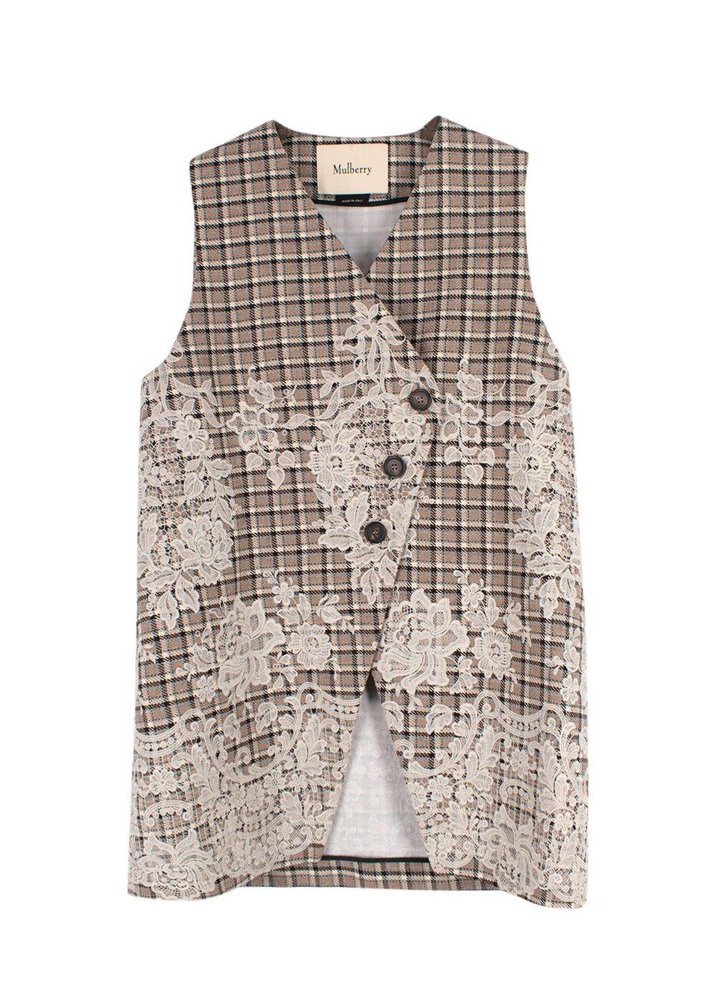 Mulberry Brown Tweed Asymmetric Waistcoat