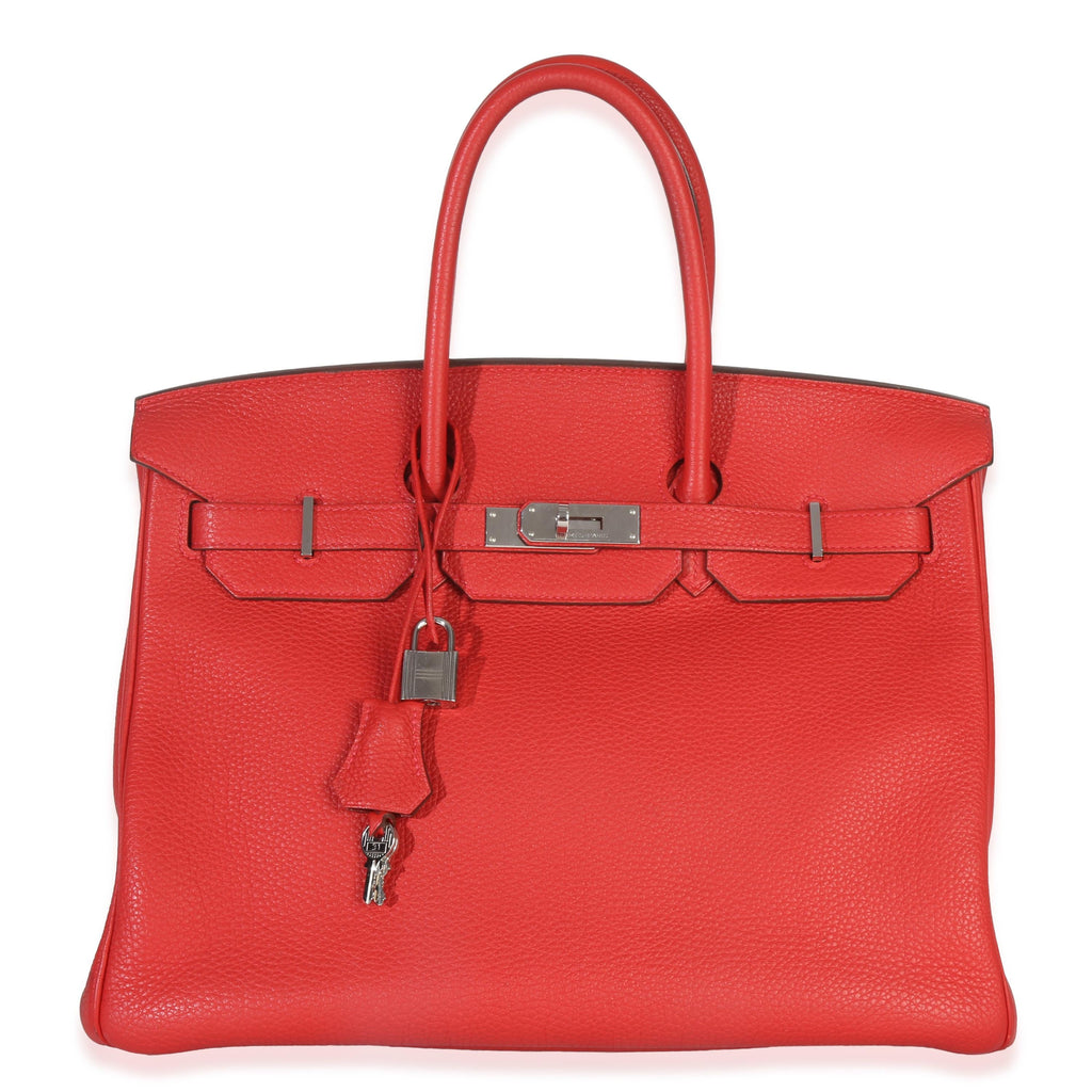 Hermès Togo Birkin 35 PHW Rouge Casaque