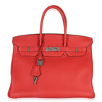 Hermès Togo Birkin 35 PHW Rouge Casaque