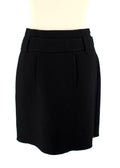 Prada Black Raw Edge Belted Mini Skirt
