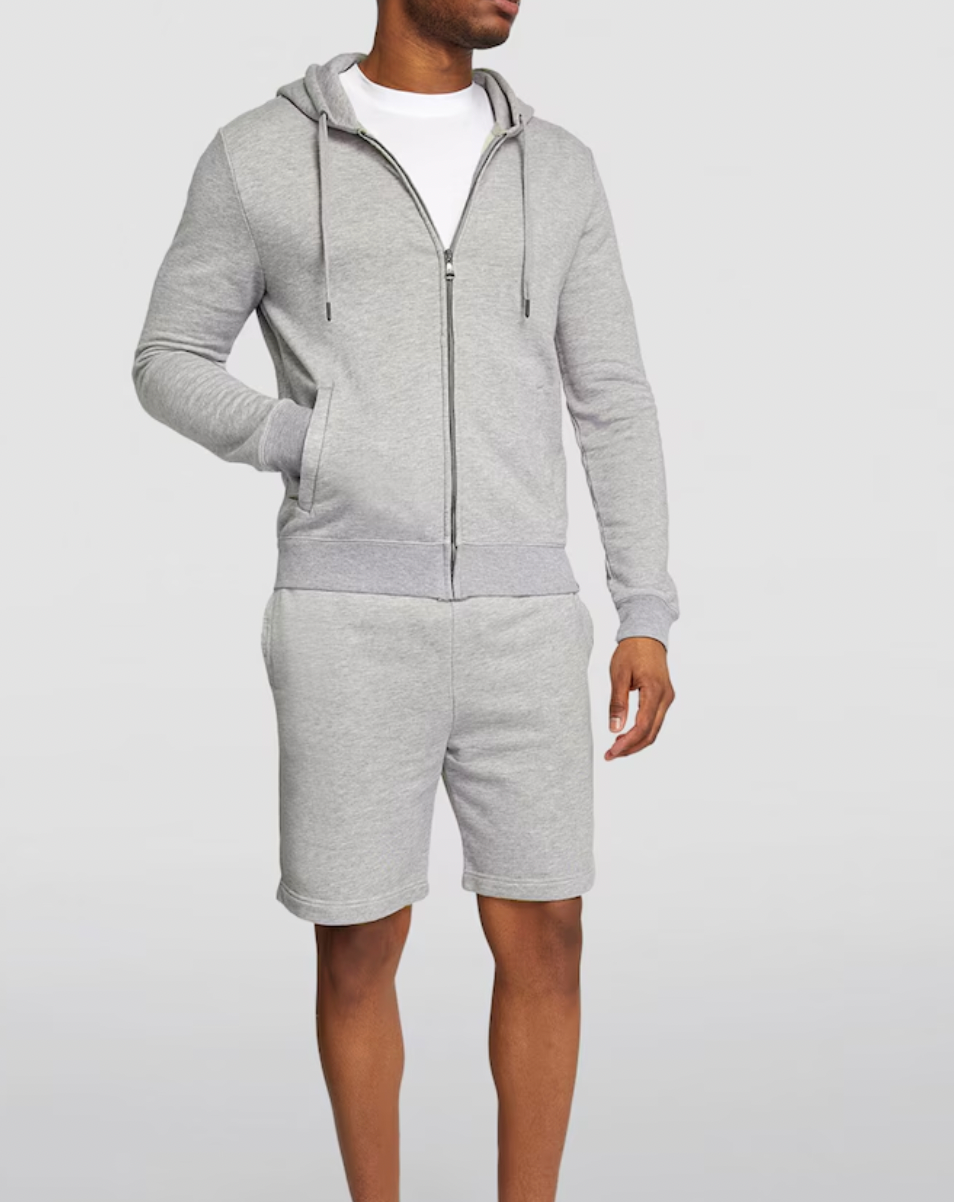Derek Rose Grey Quinn Zip-Up Hoodie