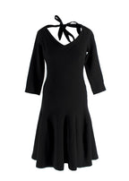Roland Mouret Black Velvet Neck Tie Midi Dress