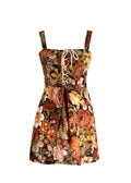 Zimmermann Bonita Lace-up Floral Mini Dress
