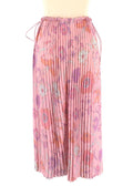 Balenciaga Pink Floral Pleated Skirt with Drawstring Waist Detail