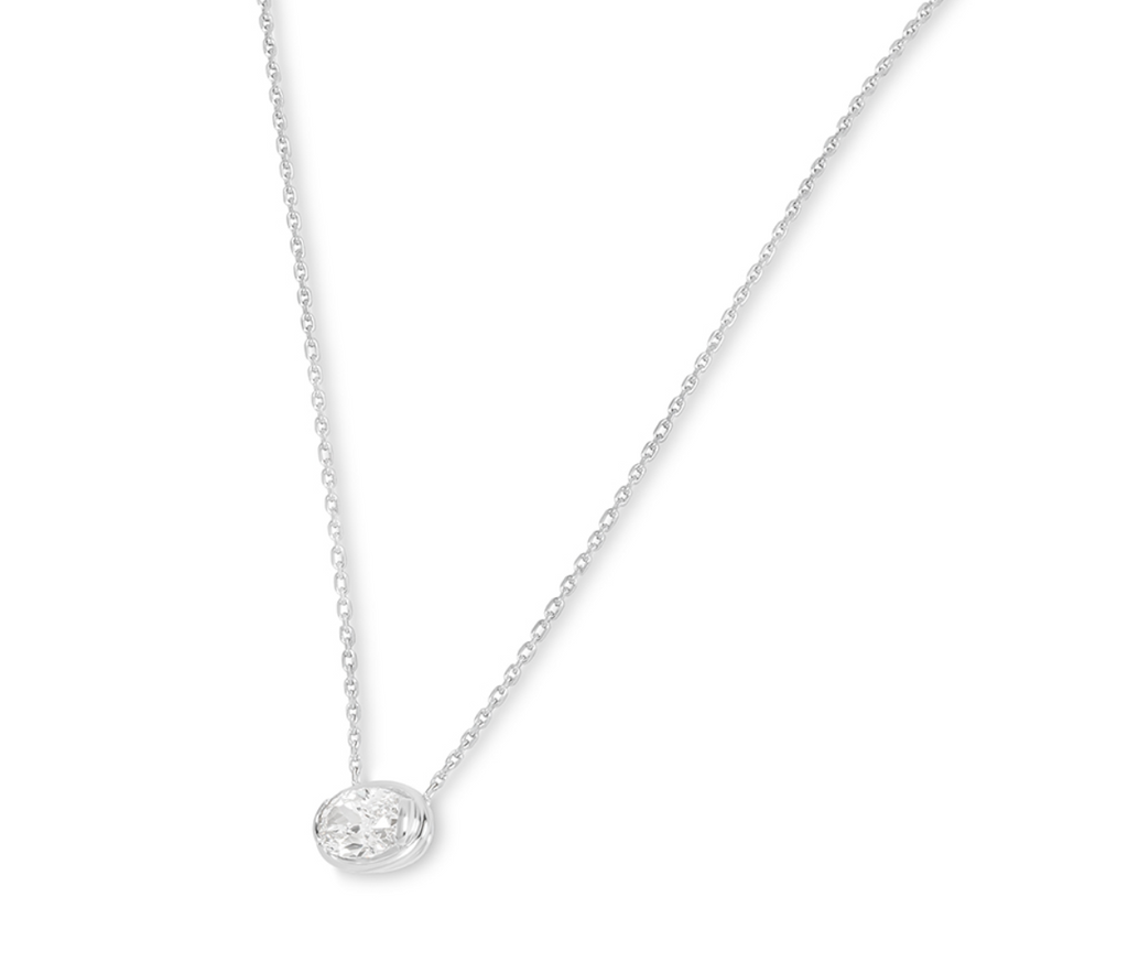 Platinum Oval Cut Diamond Pendant 3.00ct D/VS1