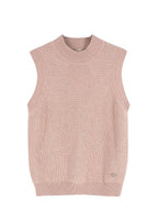 Hermes Blush Pink Ribbed Cashmere Sleeveless Jumper