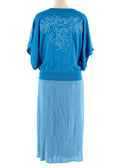 Hermes Royal Blue Slouched Sleeve Woven Dress