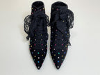 Saint Laurent Black Blaze 45 Crystal Embellished Suede Boots