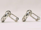 Bottega Veneta Silver Intrecciato Cufflinks