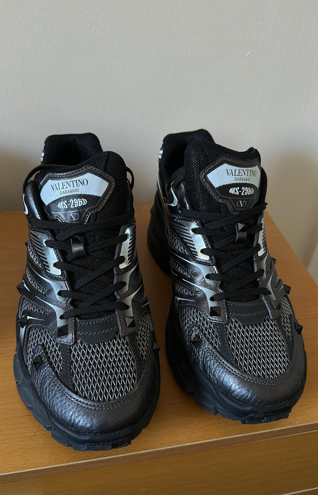 Valentino Black MS2960 Rockstud Sneakers