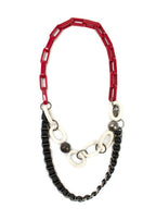 Marni Black Red and White Chunky Necklace