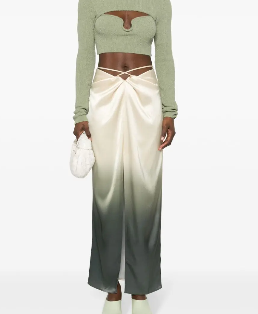 Nanushka  Ombré Satin Maxi Skirt