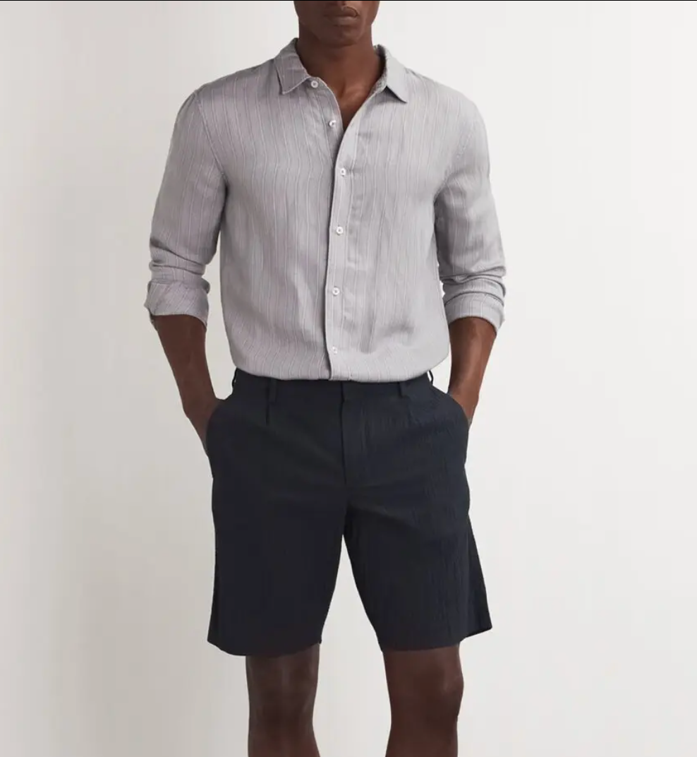 Paige  Linen Blend Striped Shirt
