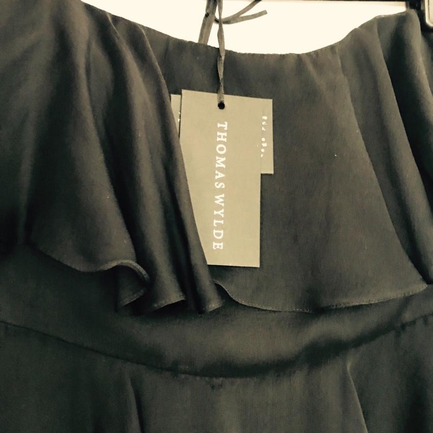 Silk Black Tiered Strapless Dress