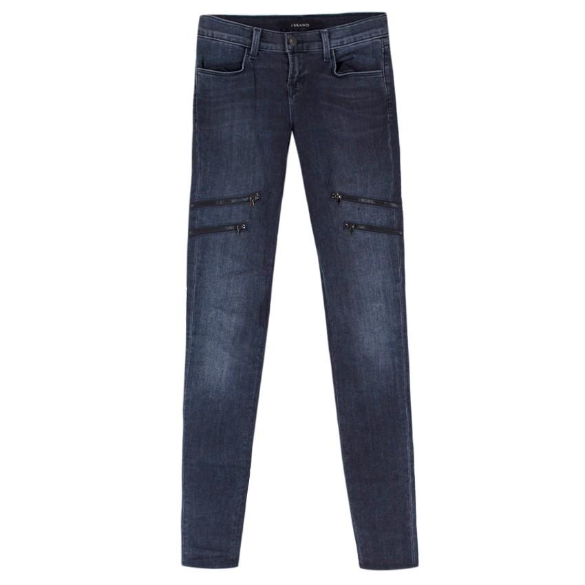 J Brand Dark Blue Zip Skinny Jeans