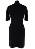 Black Stretch Knit Bustier Cut-Out Mini Dress
