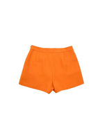 Valentino Orange Wool & Silk V Logo Shorts