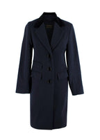 New & Lingwood x Alex Eagle Navy  Single Breasted Longline Coat