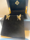 Kat Florence 18k Yellow Gold D Flawless Diamond Butterfly Earrings