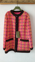 Gucci Pink Tweed Longline Jacket
