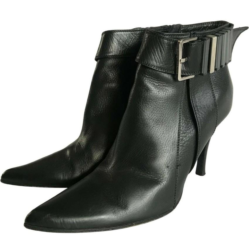 Bottega Veneta black buckle detail ankle boots