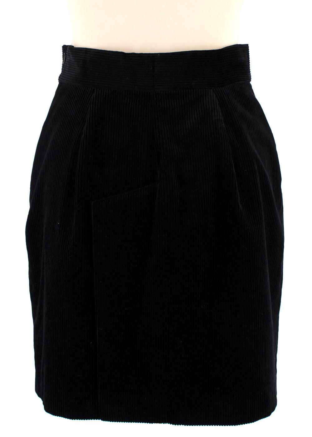 Bella Freud black corduroy mini skirt