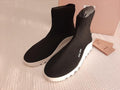 Miu Miu Black & White Knit Sock Ankle Boots