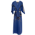 Emilio Pucci Blue Embroidered Silk Blend Kaftan