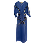 Emilio Pucci Blue Embroidered Silk Blend Kaftan