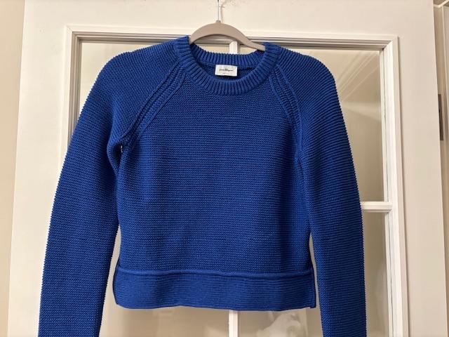 Ferragamo Blue Cotton/Silk Blend Sweater