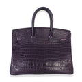 Hermès  Matte Niloticus Amethyst Crocodile Birkin 35 PHW