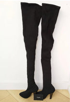 Saint Laurent Black Thigh High Boots