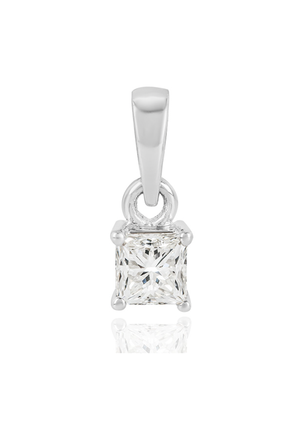 Princess Cut White Gold Pendant