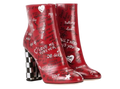 Dlce & Gabbana Red Graffiti Print Heeled Boots