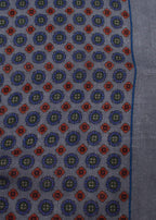Timothy Everest Grey and Purple Patterned Pocket Square