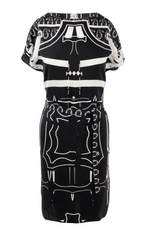 Hermes Black And White Belted Silk Dress Tunic
