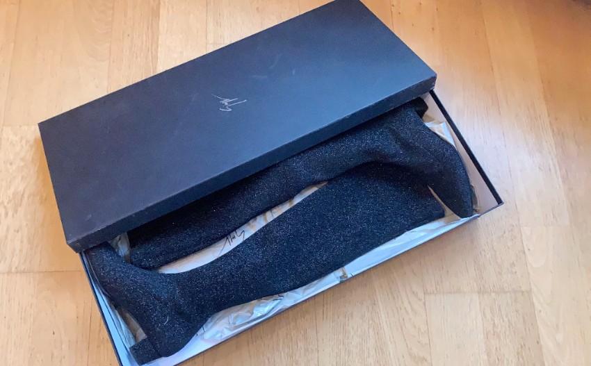 Giuseppe Zanottio Black Glitter OTK Boots
