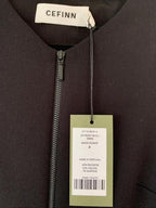 Cefinn Zip Front Black Dress