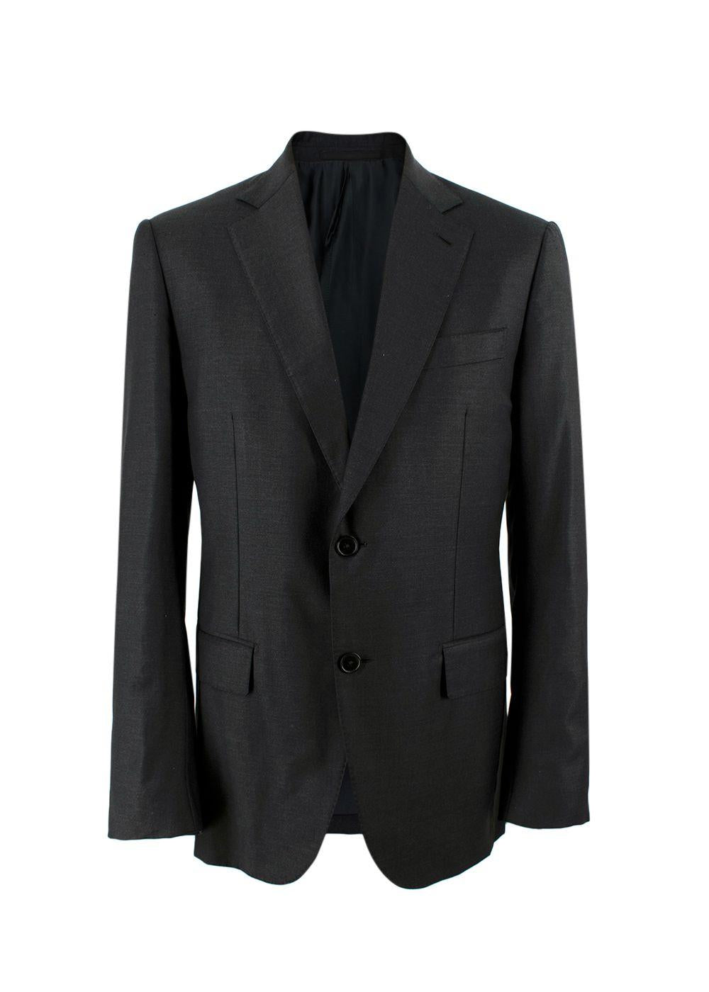 Ermenegildo Zegna Charcoal Single Breasted Wool Suit