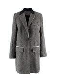 Paco Rabanne Grey Alpaca Blend Houndstooth Coat