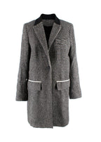 Paco Rabanne Grey Alpaca Blend Houndstooth Coat