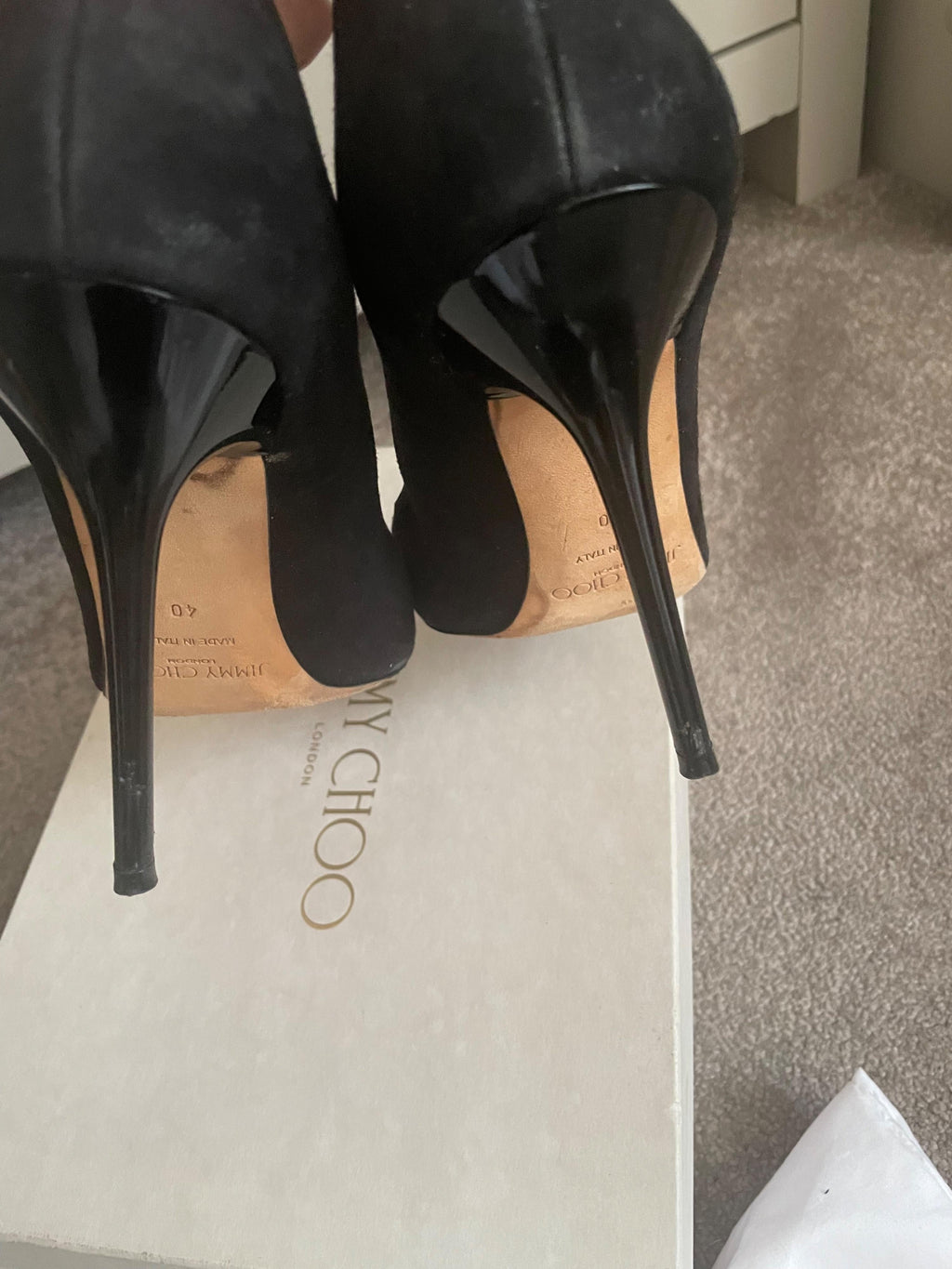 Jimmy Choo Black Suede Abel Heels